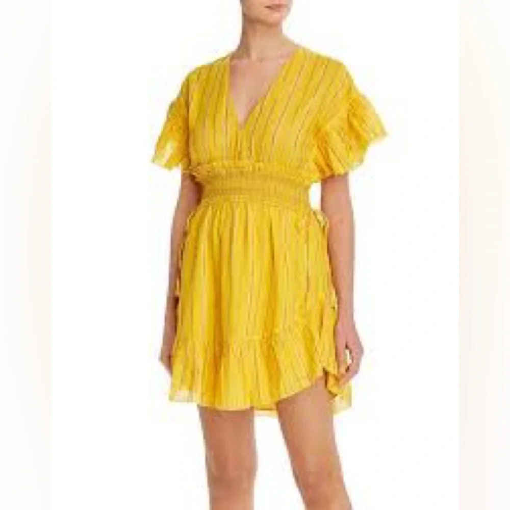 Saylor Adrianne Ruffle-Sleeve Mini Dress - Picture 1 of 15